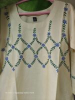hand painted kurtu with flower design