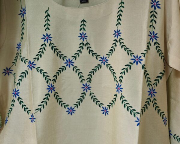 hand painted kurtu with flower design